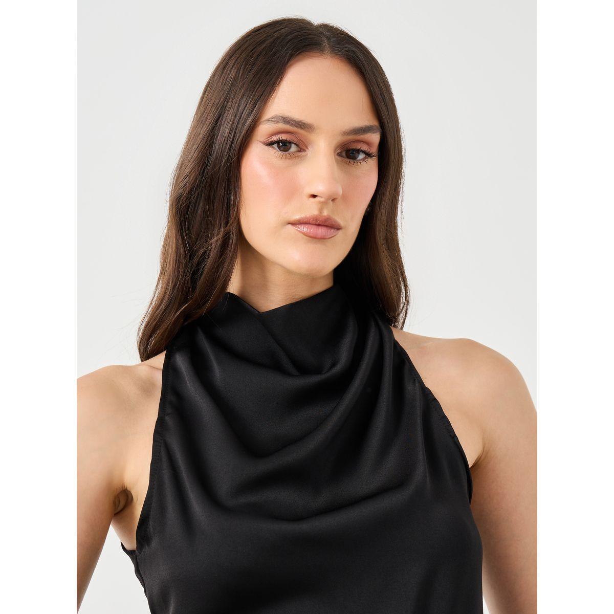 بلوزة بياقة عالية وحافة غير متماثلة الطول-women-clothing-shirtsandblouses-blouses-image-3