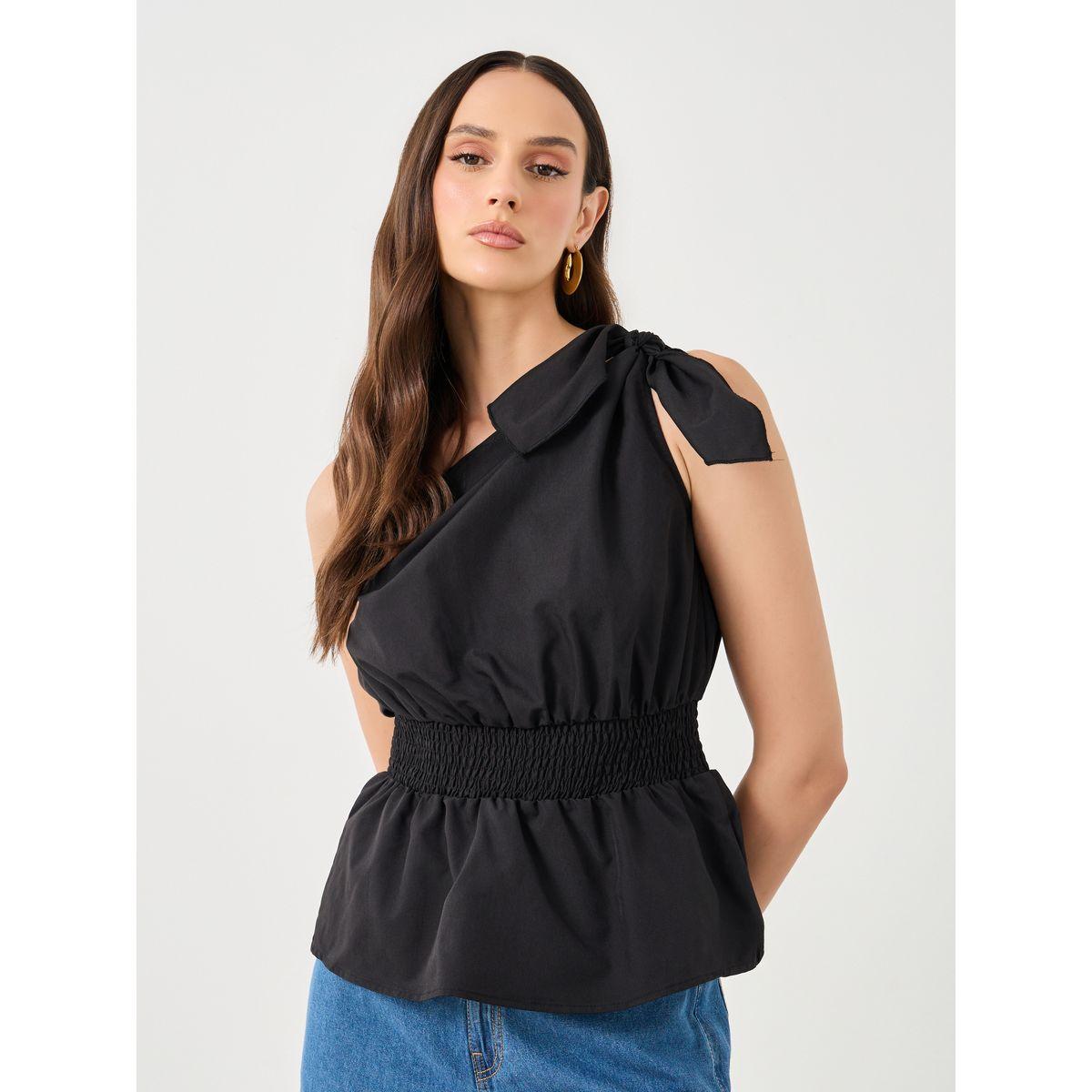 بلوزة بدون أكمام مع تفاصيل مُجمعة-women-clothing-shirtsandblouses-blouses-image-1