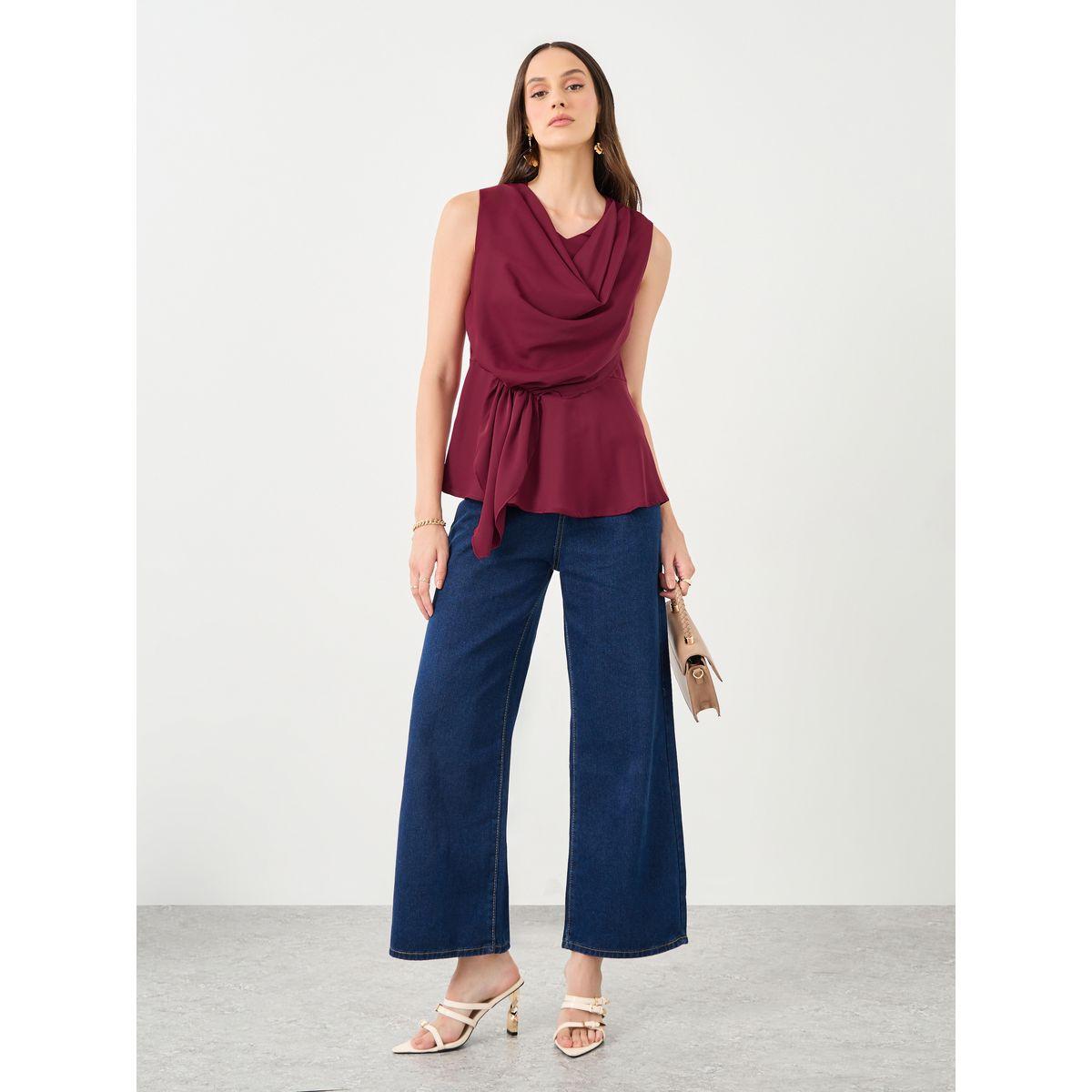 بلوزة بدون أكمام مع تفاصيل مُنسدلة-women-clothing-shirtsandblouses-blouses-image-2