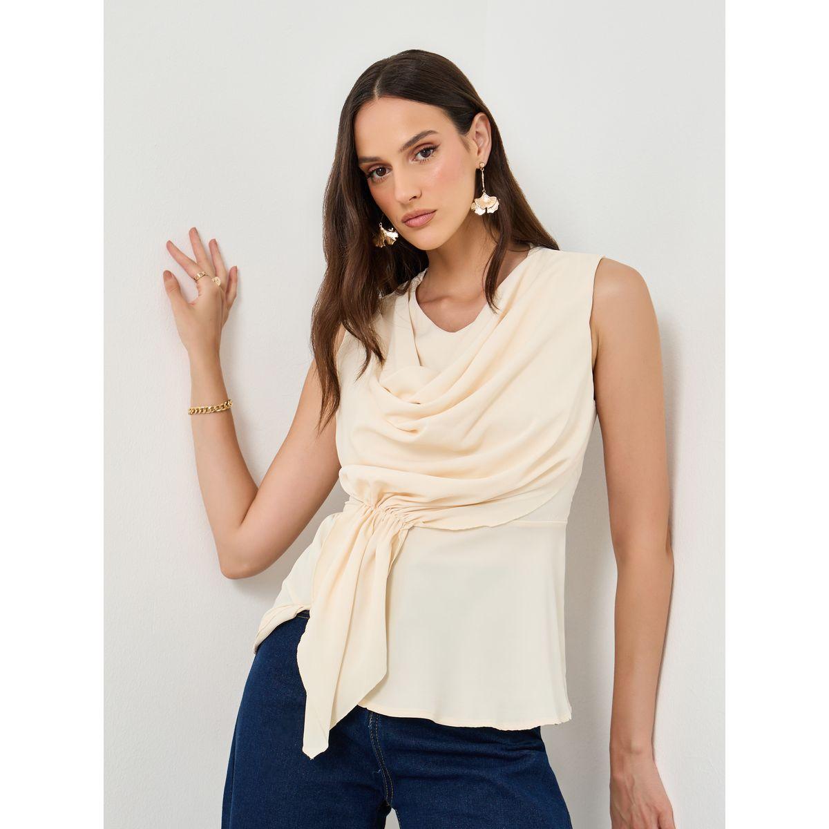 بلوزة بدون أكمام مع تفاصيل مُنسدلة-women-clothing-shirtsandblouses-blouses-image-1