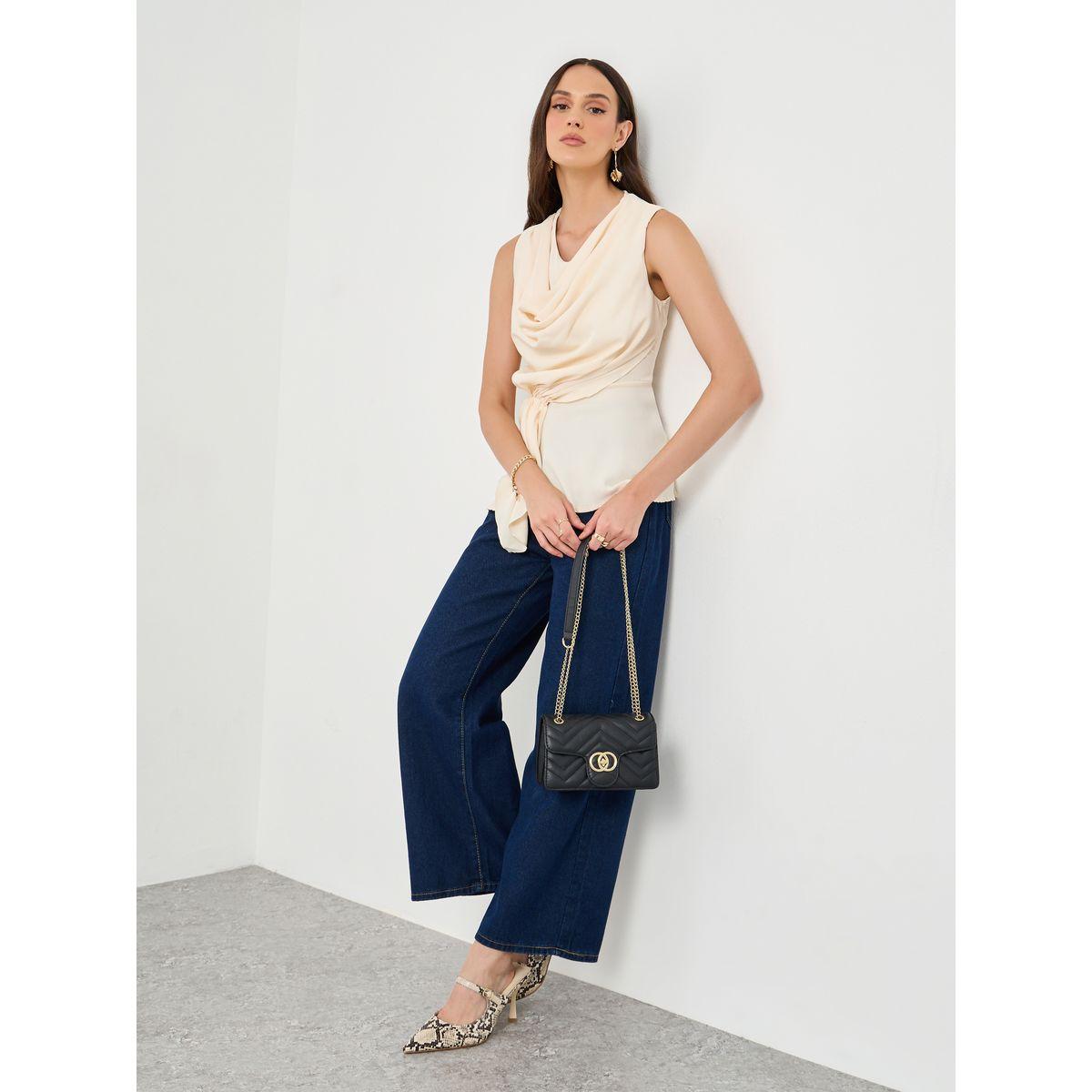 Styli Off White Shawl Drape Sleeveless Top-women-clothing-shirtsandblouses-blouses-image-2