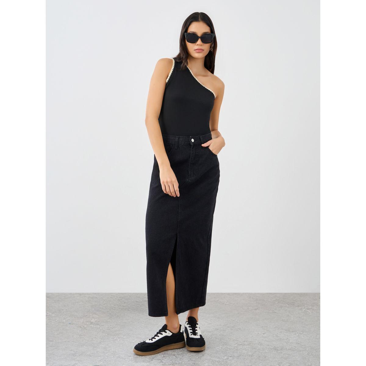 Styli Contrast Trim One Shoulder Knit Top-women-clothing-tshirts-image-3