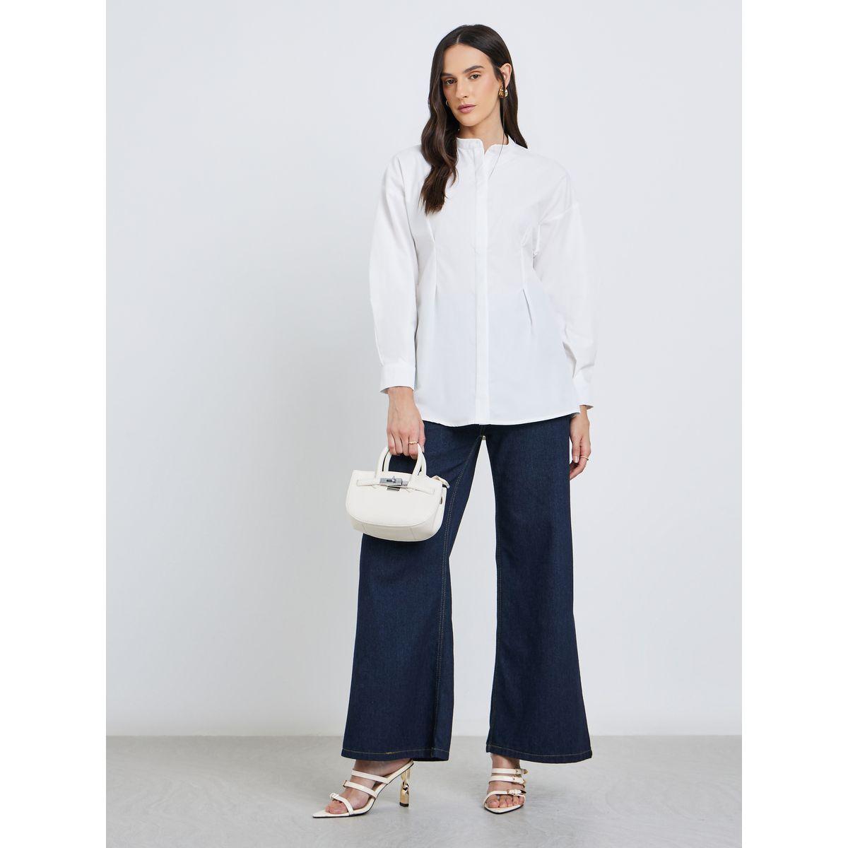 بلوزة طويلة بتفاصيل كسرات-women-clothing-shirtsandblouses-shirts-image-2
