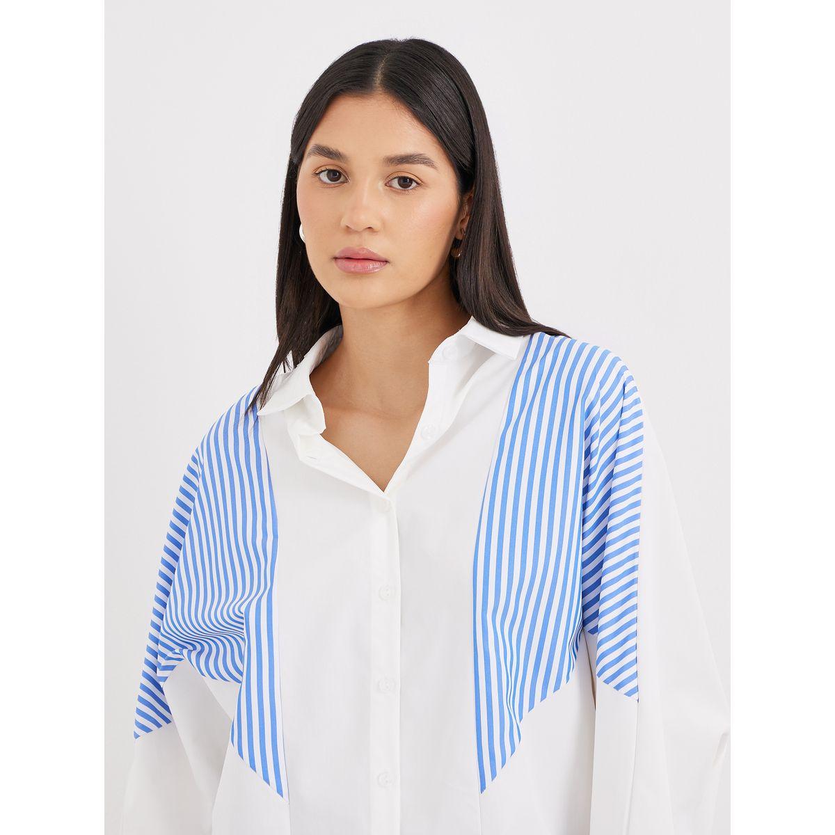 Styli Contrast Striped Relaxed Fit Shirt-women-clothing-shirtsandblouses-shirts-image-4