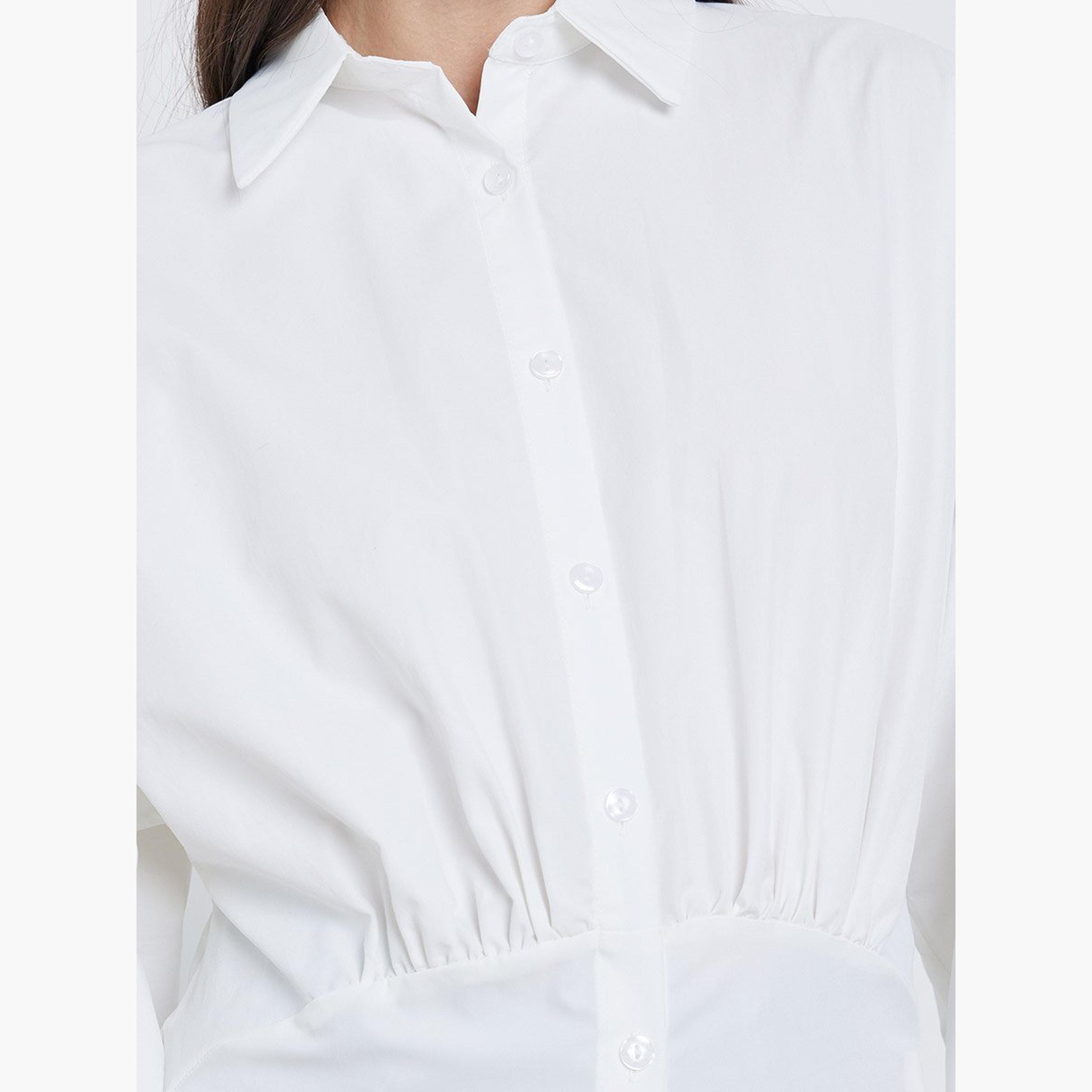 ستايلي - قميص سادة بأكمام كيمونو وأزرار-women-arabicclothing-abayas-image-3