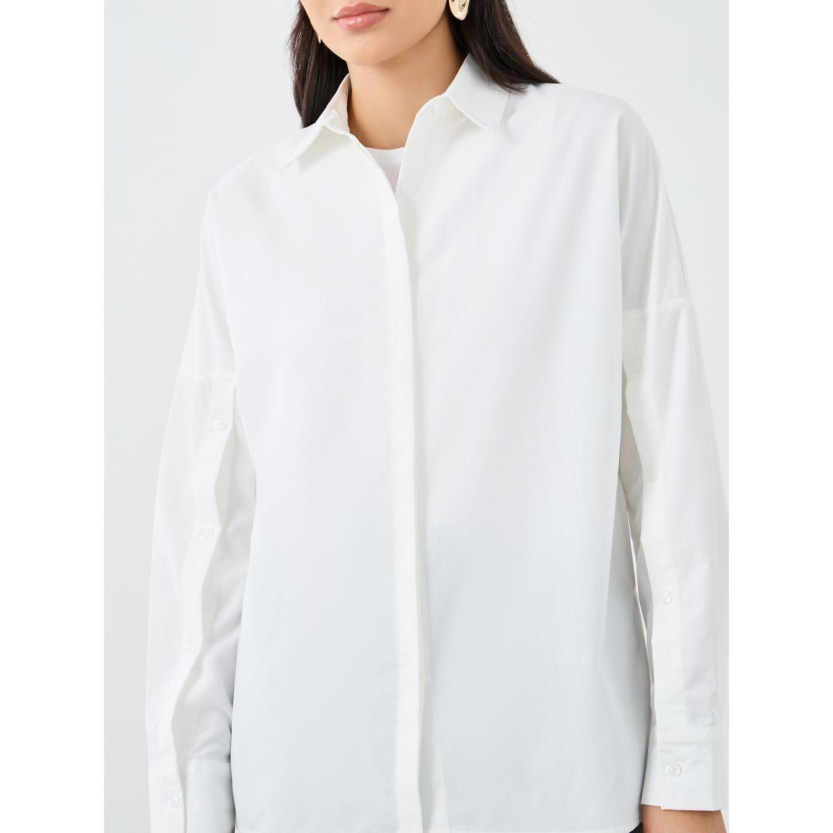 بلوزة سادة بياقة وأكمام طويلة بأزرار-women-clothing-shirtsandblouses-shirts-image-3