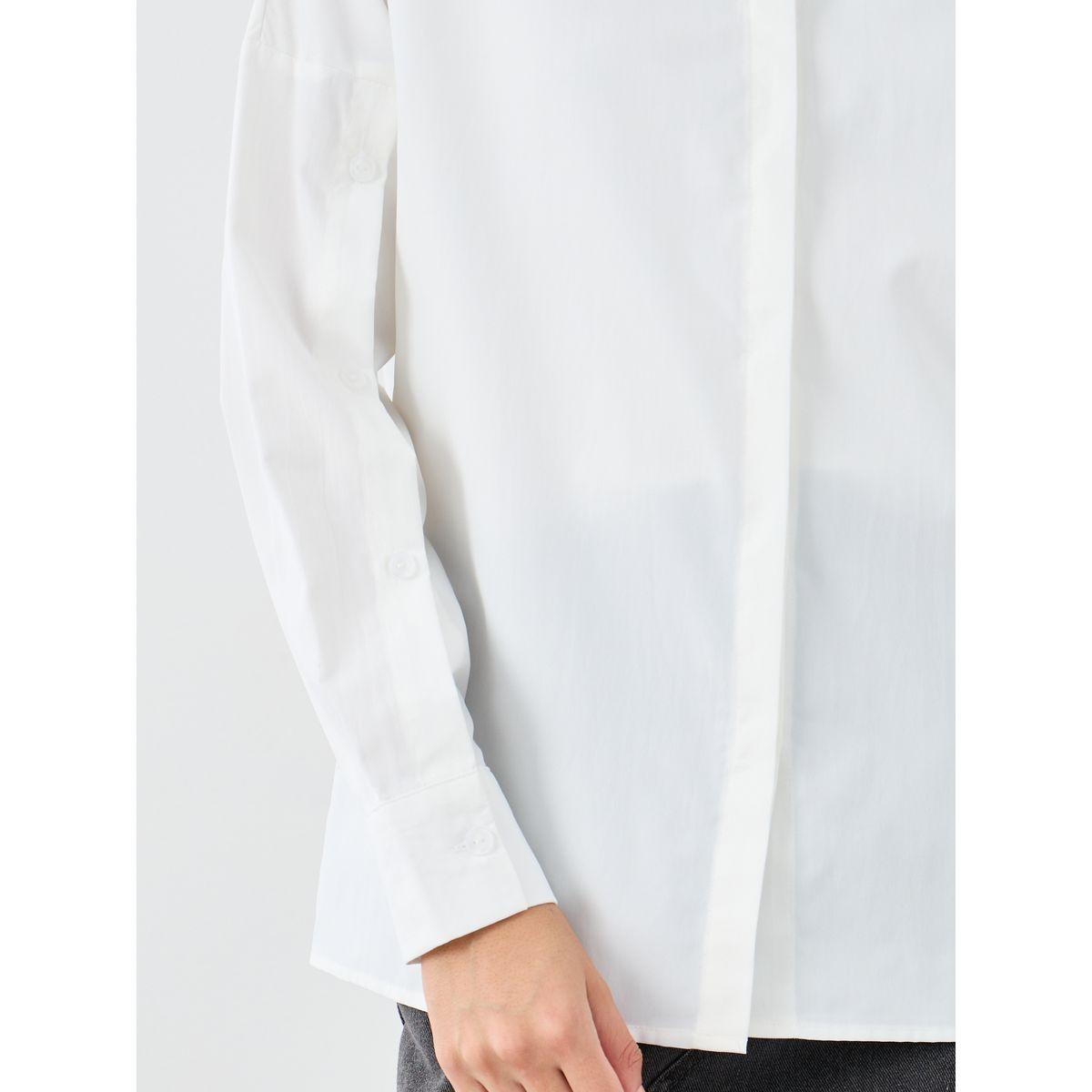 Styli Plain Collared Shirt with Buttoned Sleeve-women-clothing-shirtsandblouses-shirts-image-4