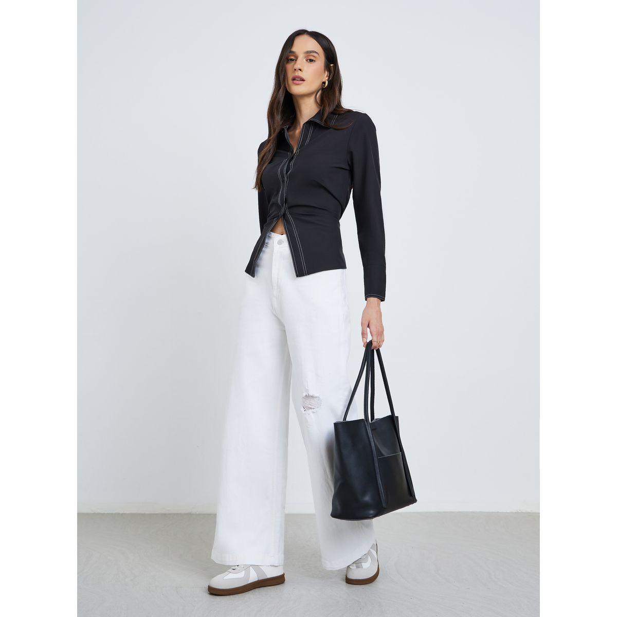 بلوزة بتفاصيل خياطة مُتباينة-women-clothing-shirtsandblouses-shirts-image-2