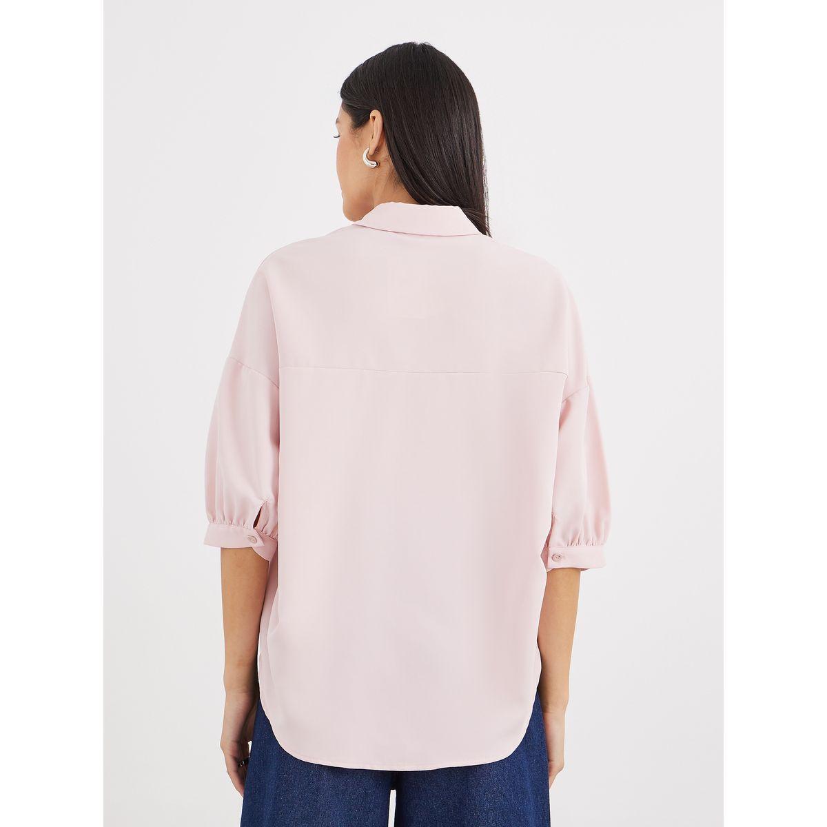 Styli Curved Hem Balloon Sleeve Oversized Shirt-women-clothing-shirtsandblouses-shirts-image-4
