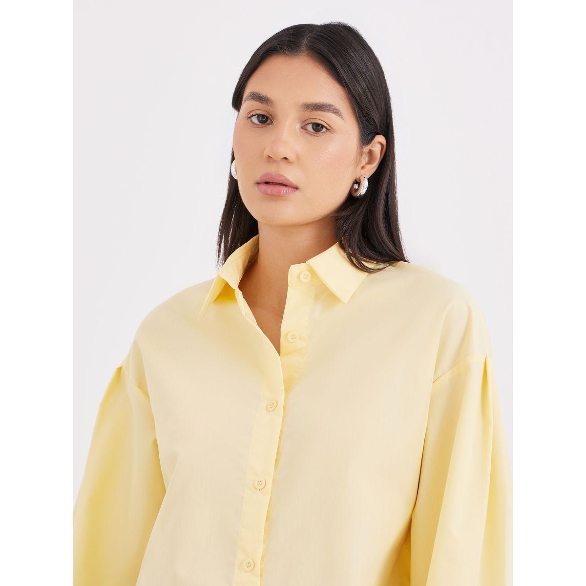 Styli Yellow Oversized Button-Down Shirt for Women-women-clothing-shirtsandblouses-shirts-image-4