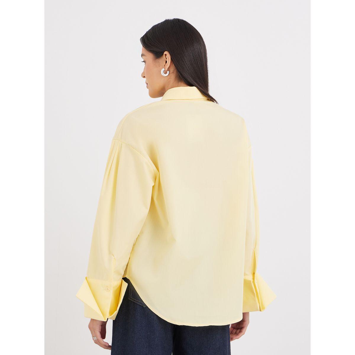 Styli Yellow Oversized Button-Down Shirt for Women-women-clothing-shirtsandblouses-shirts-image-5