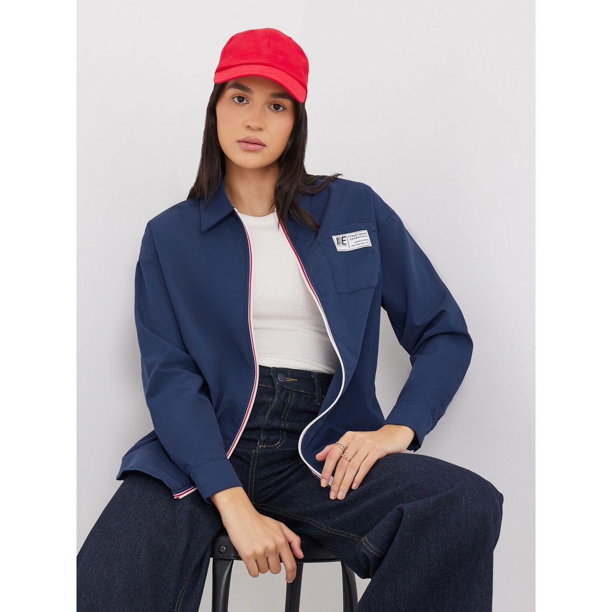 بلوزة فضفاضة بأكمام طويلة مع تفاصيل سحاب-women-clothing-shirtsandblouses-shirts-image-1