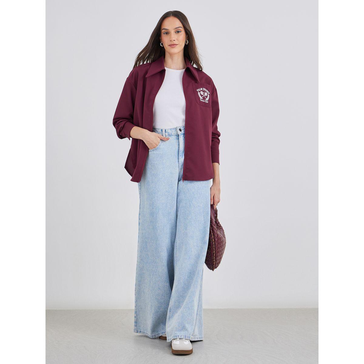 بلوزة فضفاضة بجيب مُطبع-women-clothing-shirtsandblouses-shirts-image-2