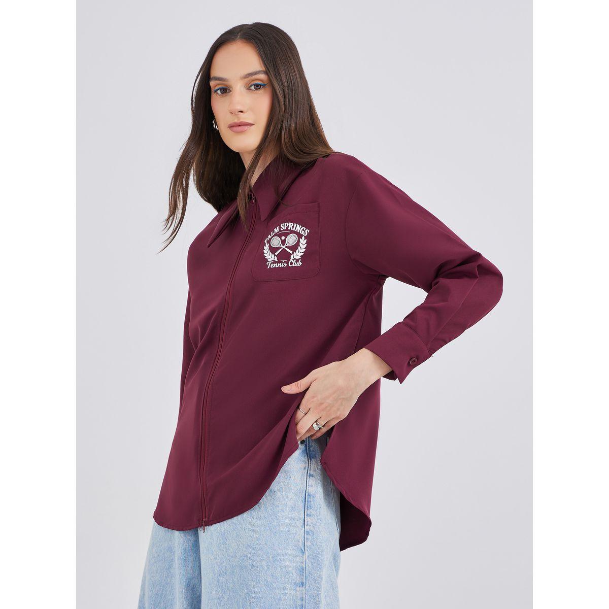 بلوزة فضفاضة بجيب مُطبع-women-clothing-shirtsandblouses-shirts-image-3