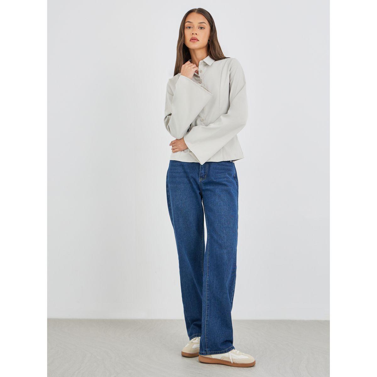 Styli Regular Fit Flared Sleeves Buttoned Shirt-women-clothing-shirtsandblouses-shirts-image-2
