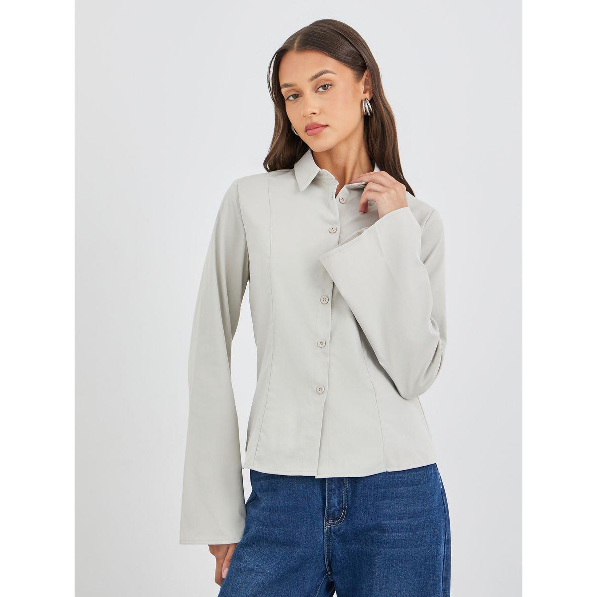 Styli Regular Fit Flared Sleeves Buttoned Shirt-women-clothing-shirtsandblouses-shirts-image-3