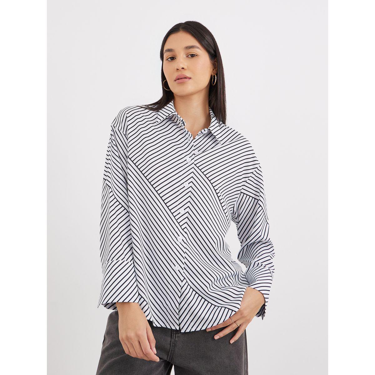 Styli Striped Dropped Shoulder Oversized Shirt-women-clothing-shirtsandblouses-shirts-image-2