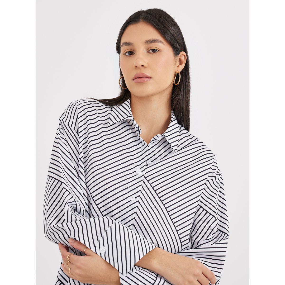 Styli Striped Dropped Shoulder Oversized Shirt-women-clothing-shirtsandblouses-shirts-image-4