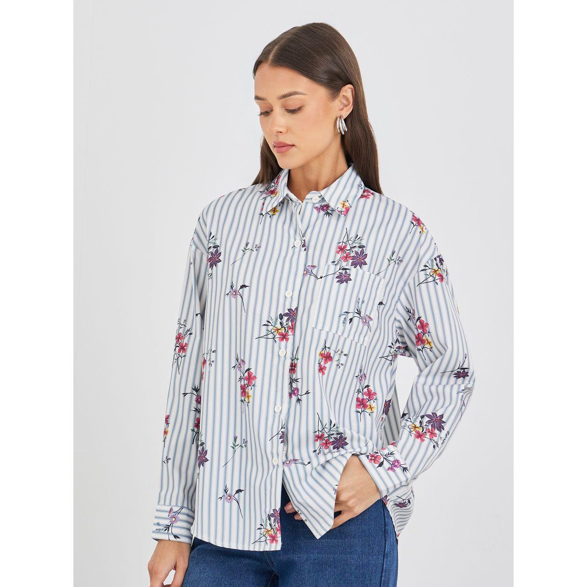 Styli Floral Print Oversized Shirt-women-clothing-shirtsandblouses-shirts-image-2