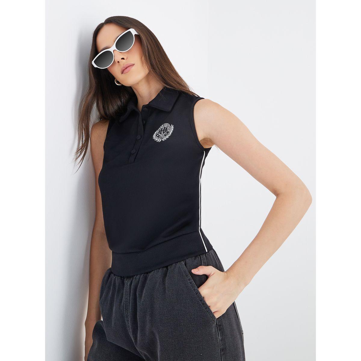 بلوزة بدون أكمام مع تفاصيل مُطرزة-women-clothing-tshirts-image-1