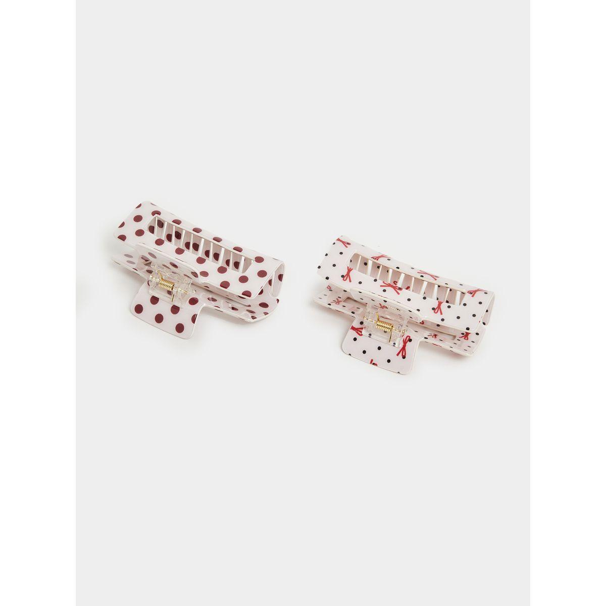 مشبك شعر مطبع بنقاط بولكا-women-hairaccessories-image-2