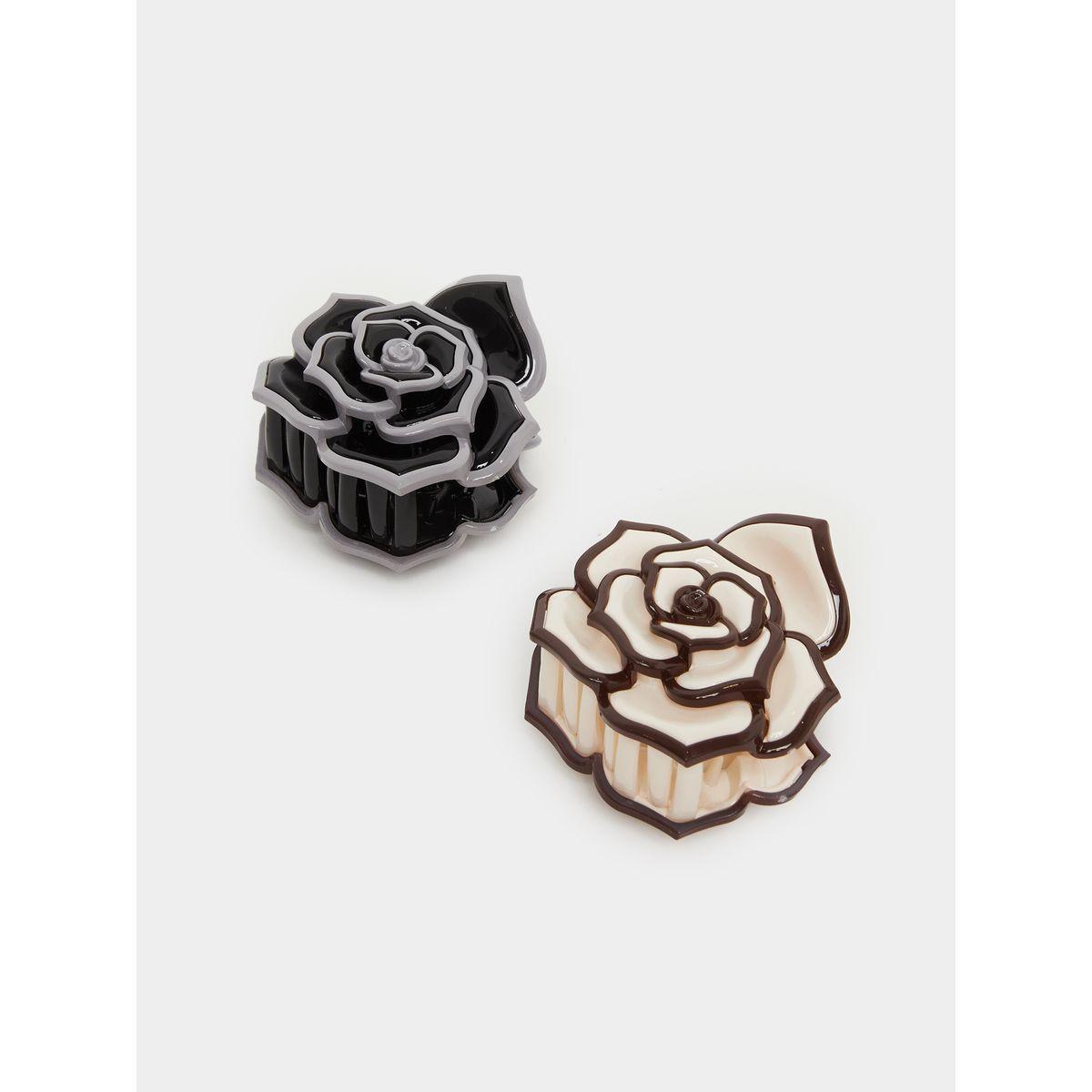 Styli Set of 2 - Floral Hair Claw-women-hairaccessories-image-1