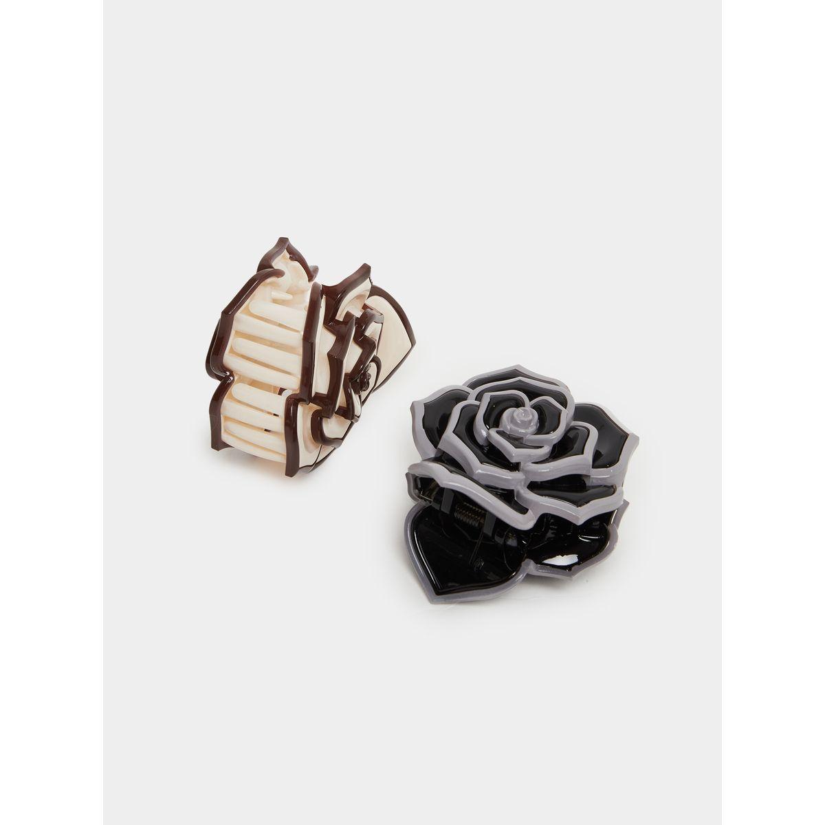 Styli Set of 2 - Floral Hair Claw-women-hairaccessories-image-3