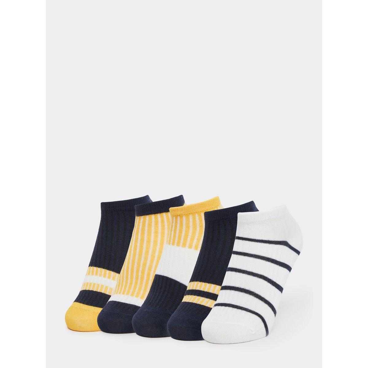 مجموعة من 5 جوارب مخططة بطول الكاحل-men-socks-image-1