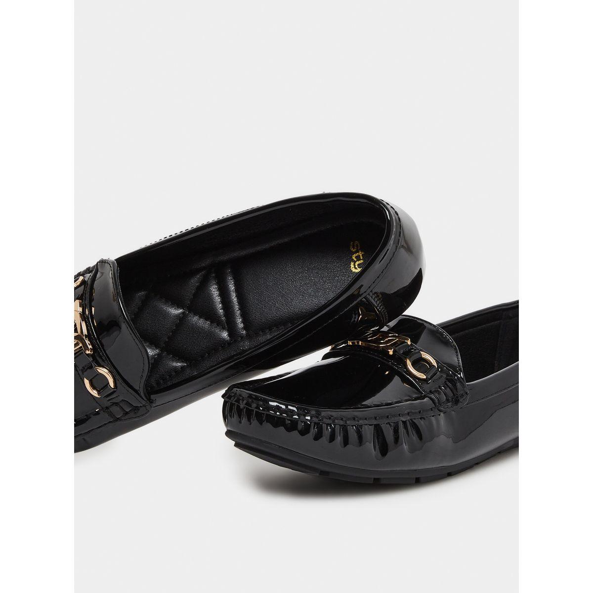 Styli Buckle Accent Leather Look Loafers-women-shoes-flats-loafers-image-3