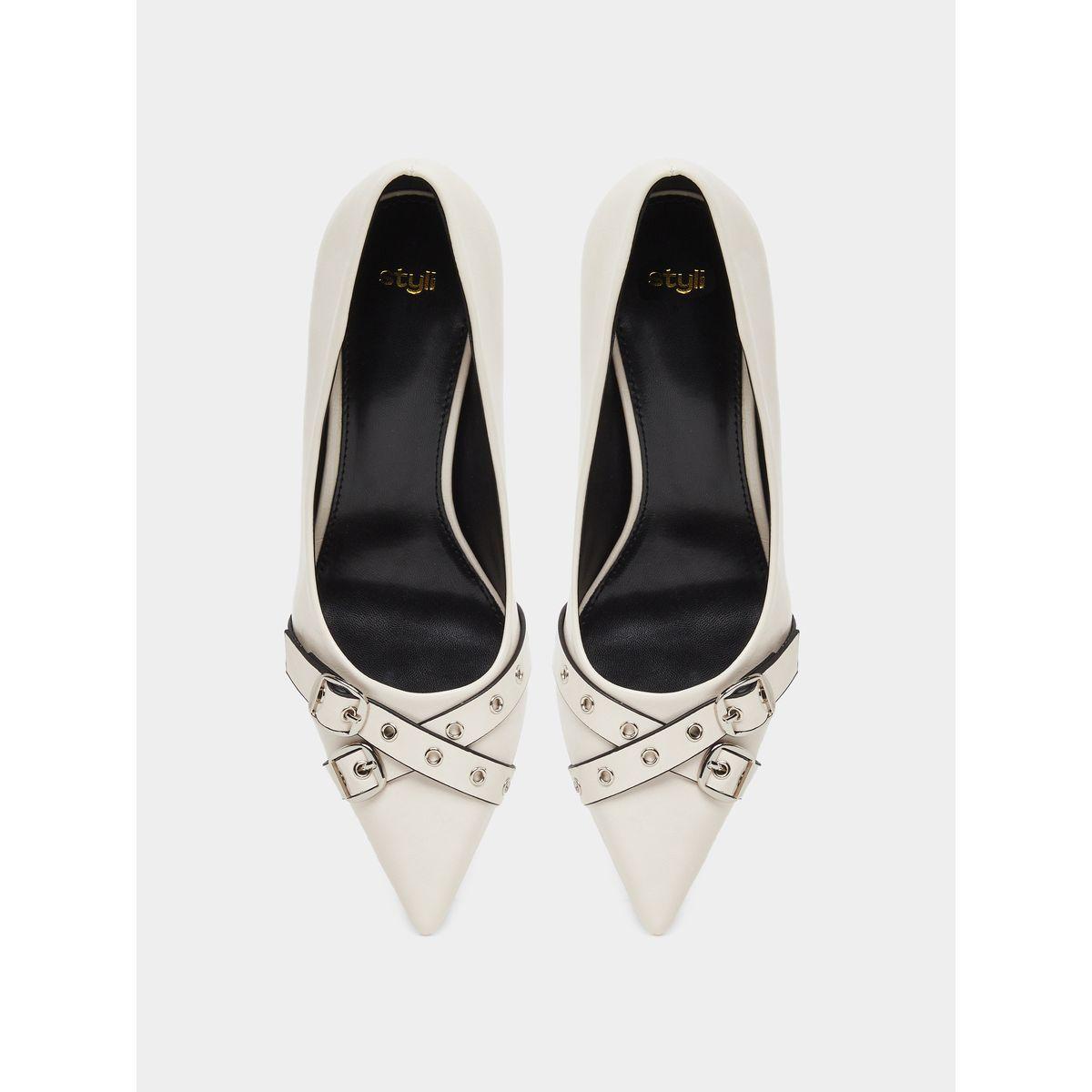 حذاء بمقدمة مُدببة مع تفاصيل إبزيم-women-shoes-heels-image-5