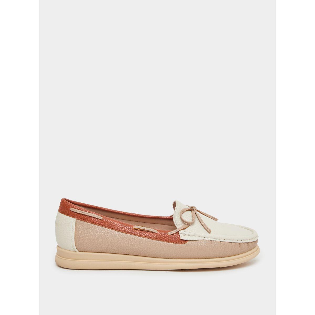 حذاء بنمط كتل الألوان بتفاصيل فيونكة-women-shoes-flats-loafers-image-1
