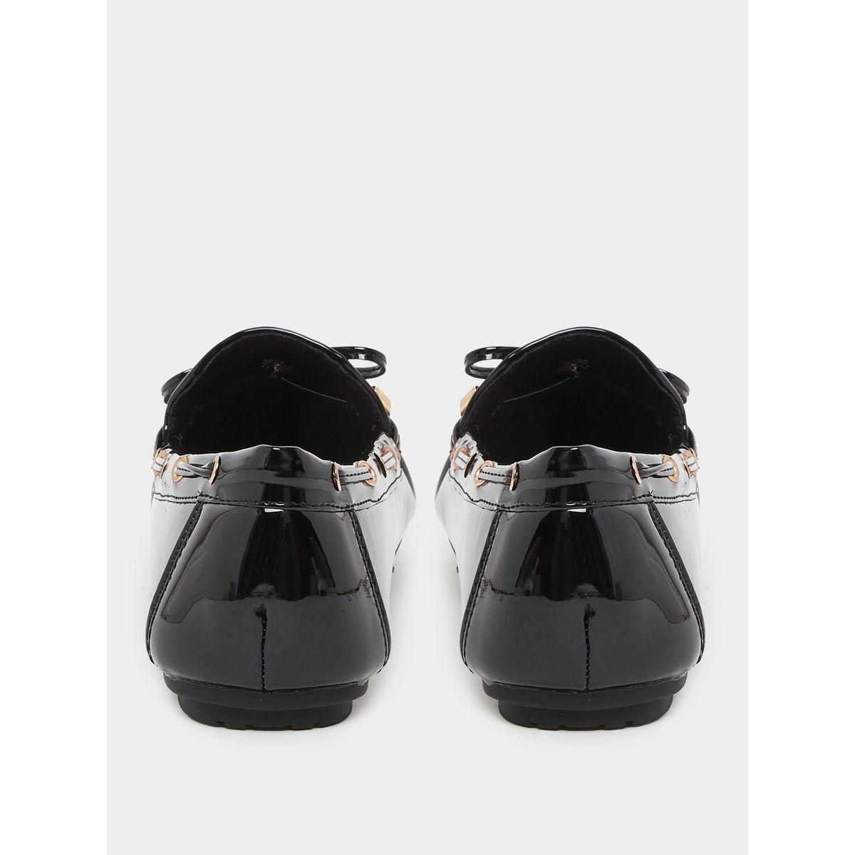 Styli Women Black Patent Leather Look Loafers-women-shoes-flats-loafers-image-4