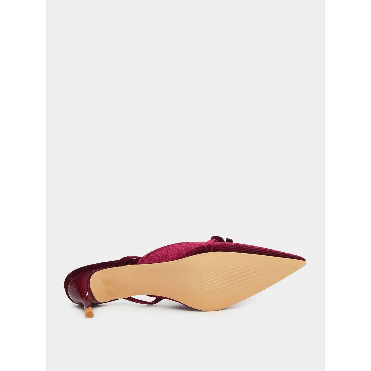 Styli Velvet Texture Bow Detail Formal Shoes-women-shoes-heels-image-6