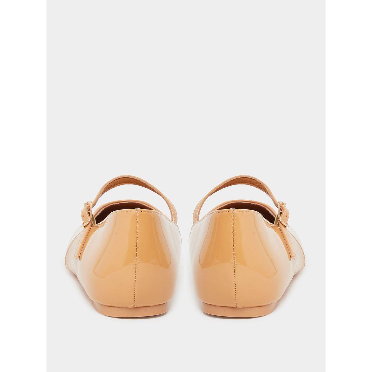 Styli Women Tan Patent Leather Look Mary Jane Shoes-women-shoes-ballerinas-image-4