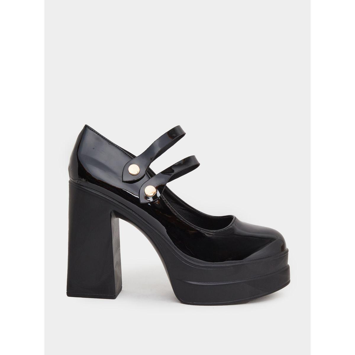 Styli Double Strap Block Heel Shoes-women-shoes-heels-image-1