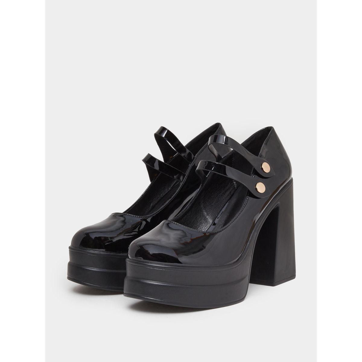 Styli Double Strap Block Heel Shoes-women-shoes-heels-image-2