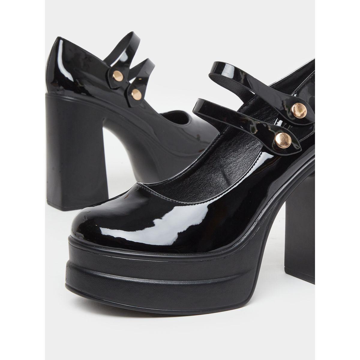 Styli Double Strap Block Heel Shoes-women-shoes-heels-image-3