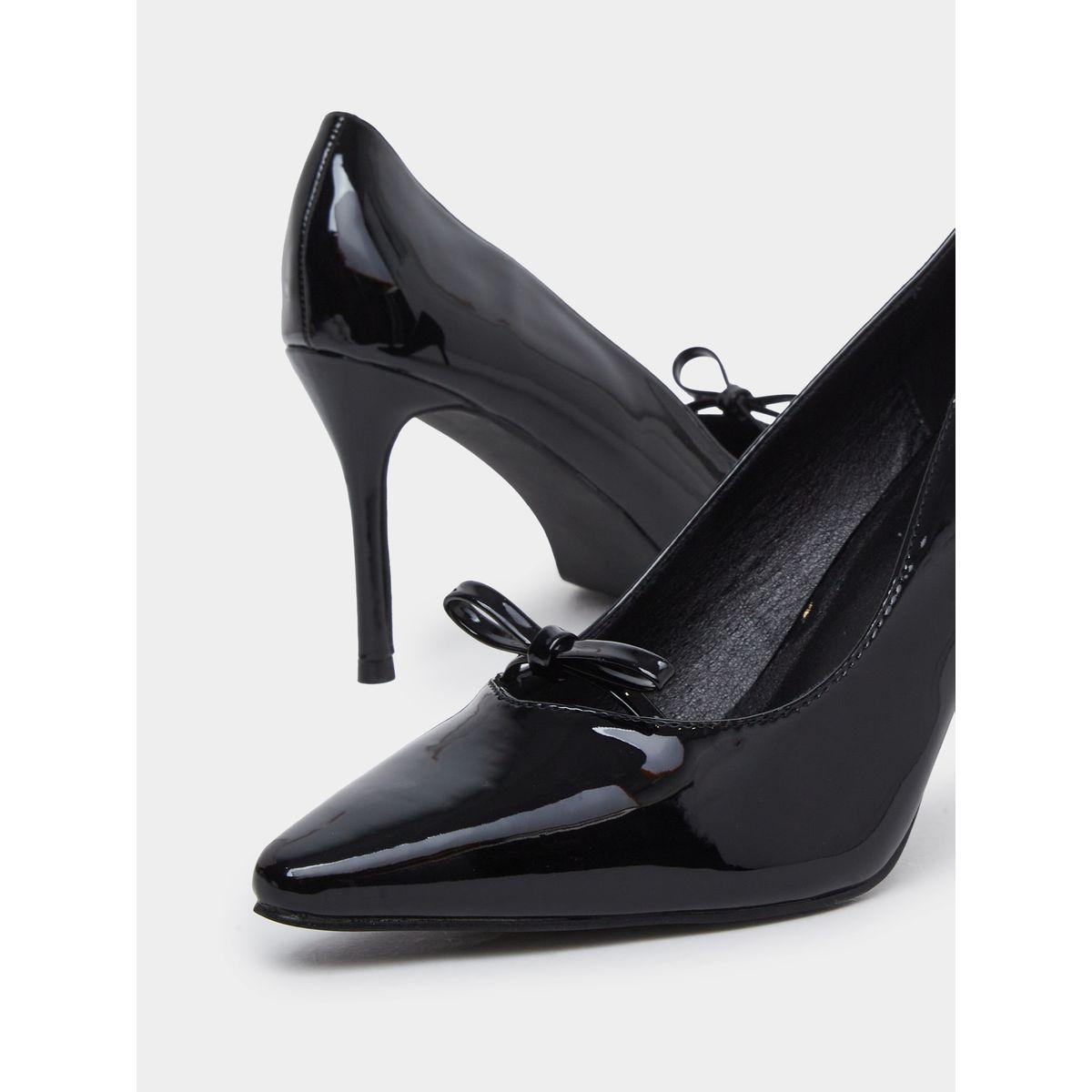 Styli Black Patent Pointed Toe Pumps-women-shoes-heels-image-3