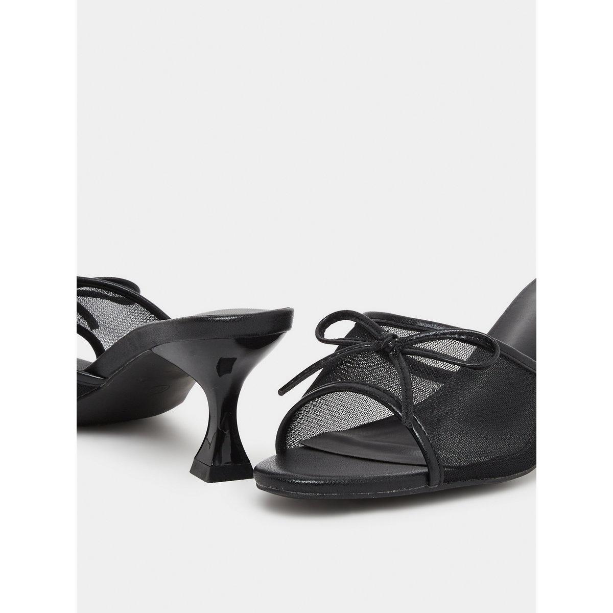 Styli Bow Detail Kitten Heel Sandals-women-shoes-sandals-heeled-image-4