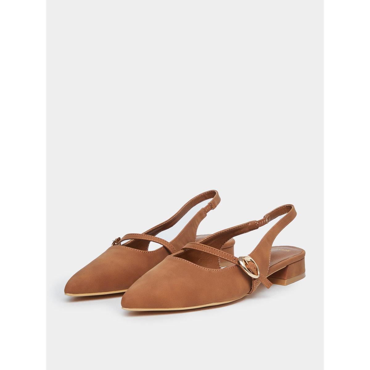 Styli Pointed Toe Buckle Detail Block Heel Shoes-women-shoes-heels-image-3