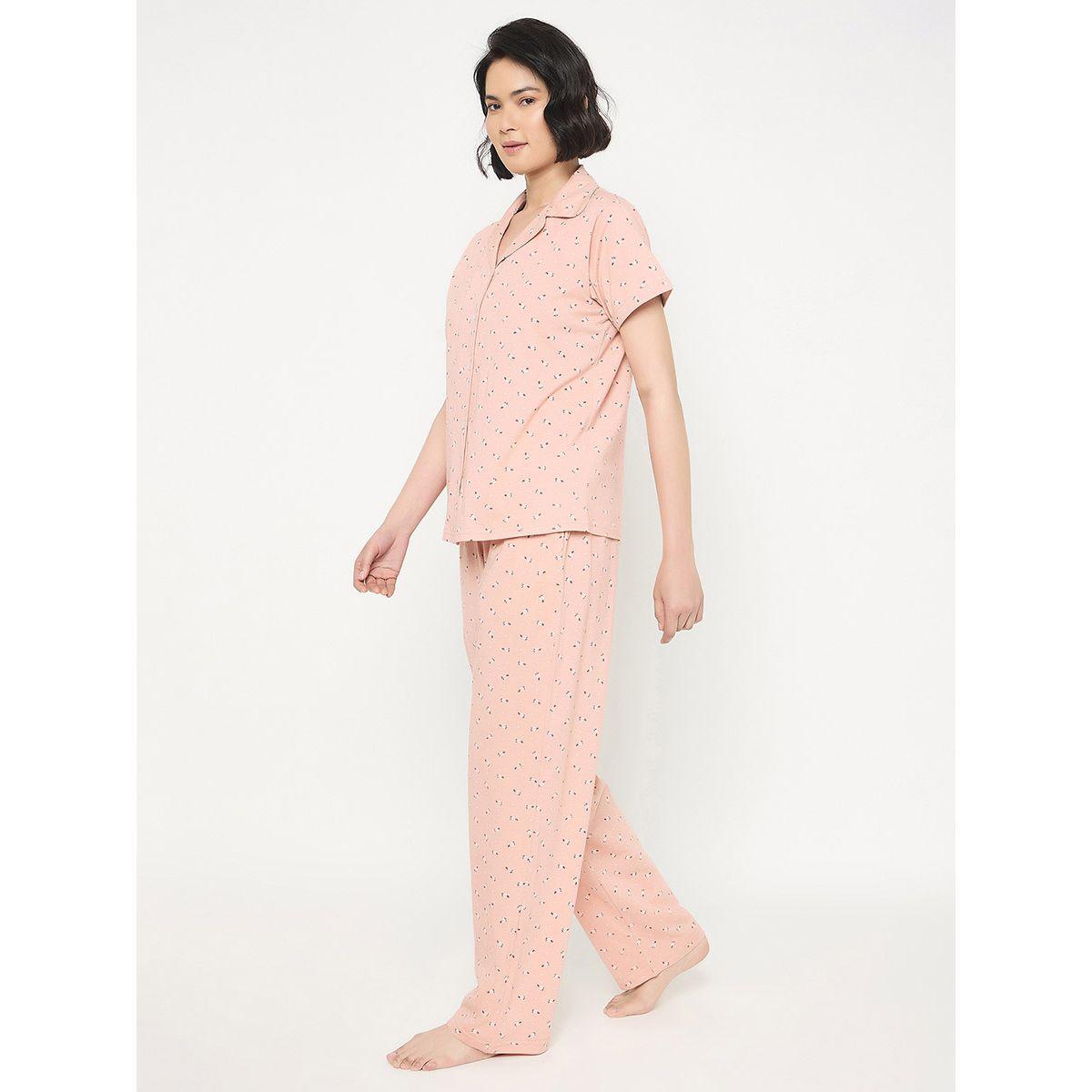 طقم بيجاما من بنطال وبلوزة بأكمام قصيرة-women-clothing-nightwear-pyjamas-longsets-image-2