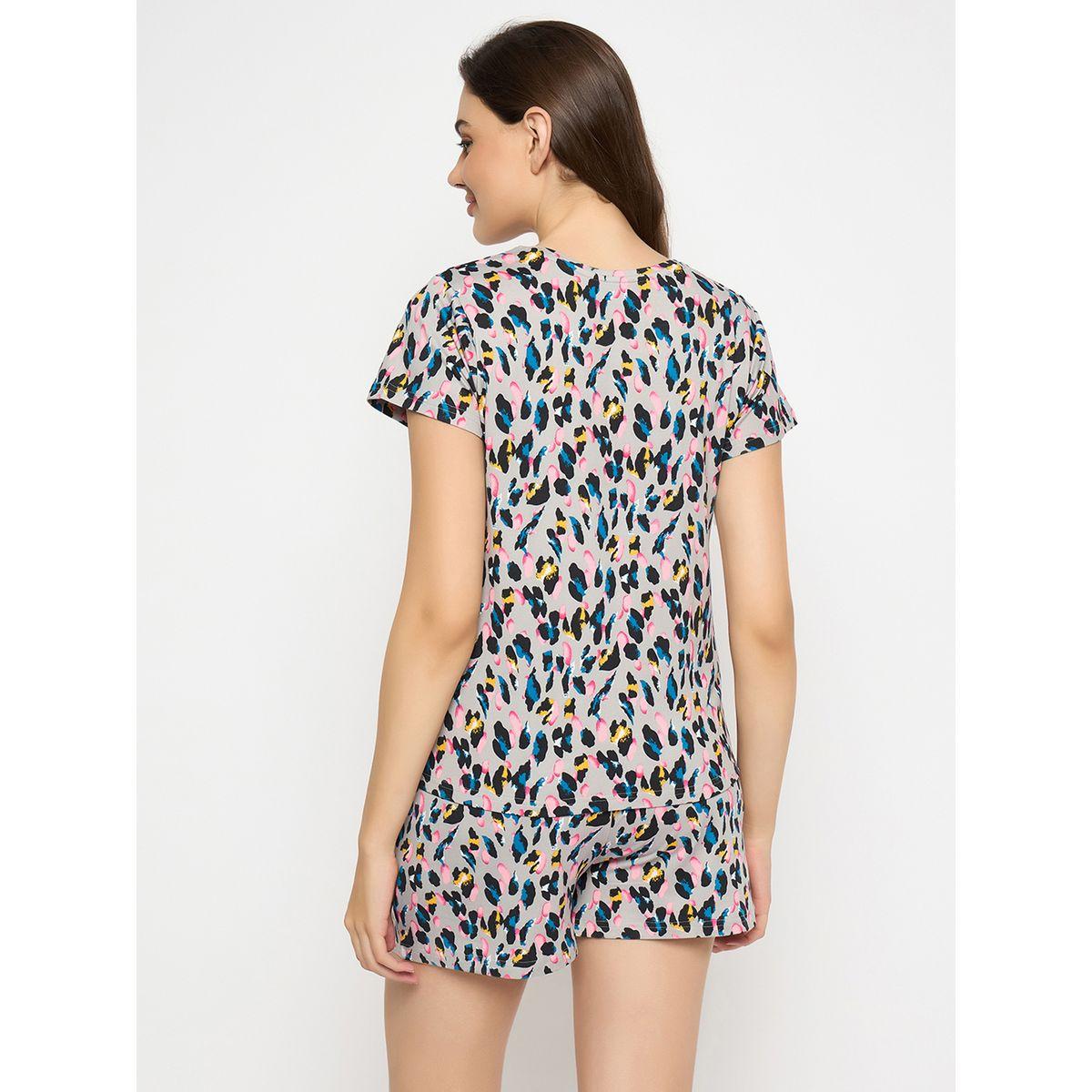 Clovia Animal Print Short Sleeve Top and Shorts Set-women-clothing-nightwear-pyjamas-shortsets-image-5