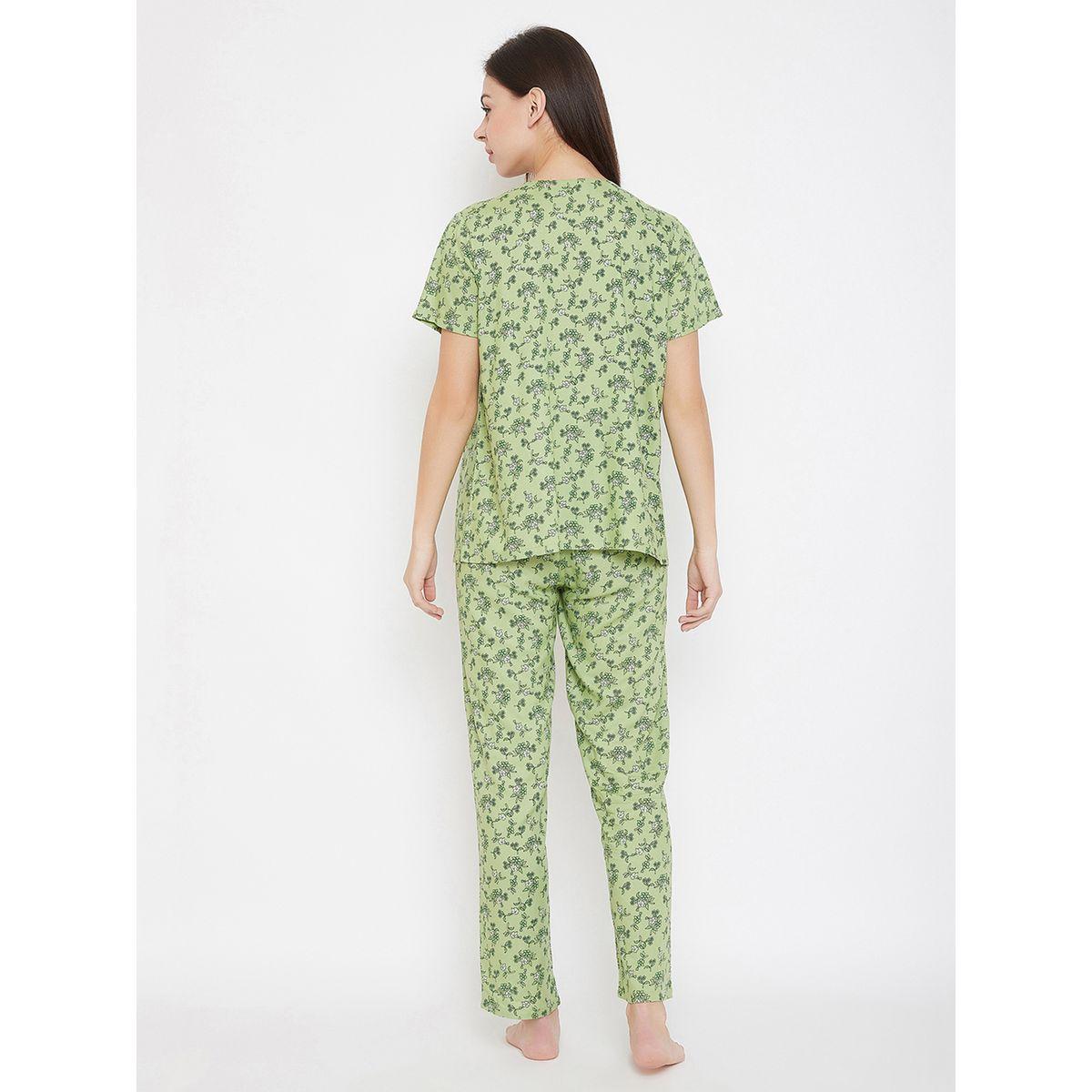 طقم بيجاما من بنطال وبلوزة بطبعة زهور-women-clothing-nightwear-pyjamas-longsets-image-4