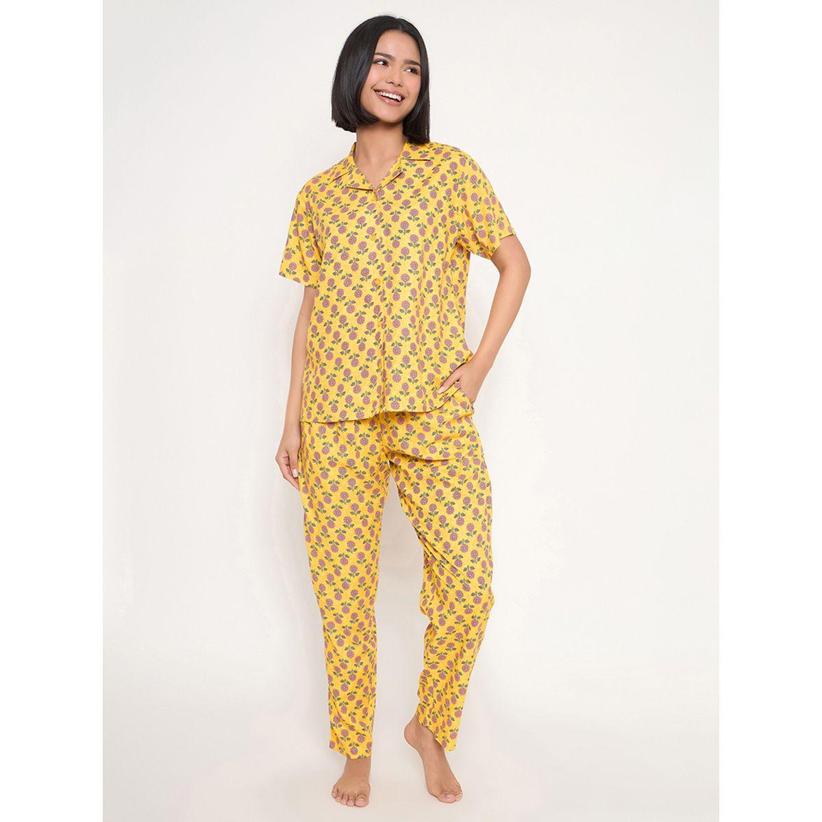 طقم بيجاما من بنطال وبلوزة بأكمام قصيرة-women-clothing-nightwear-pyjamas-longsets-image-2