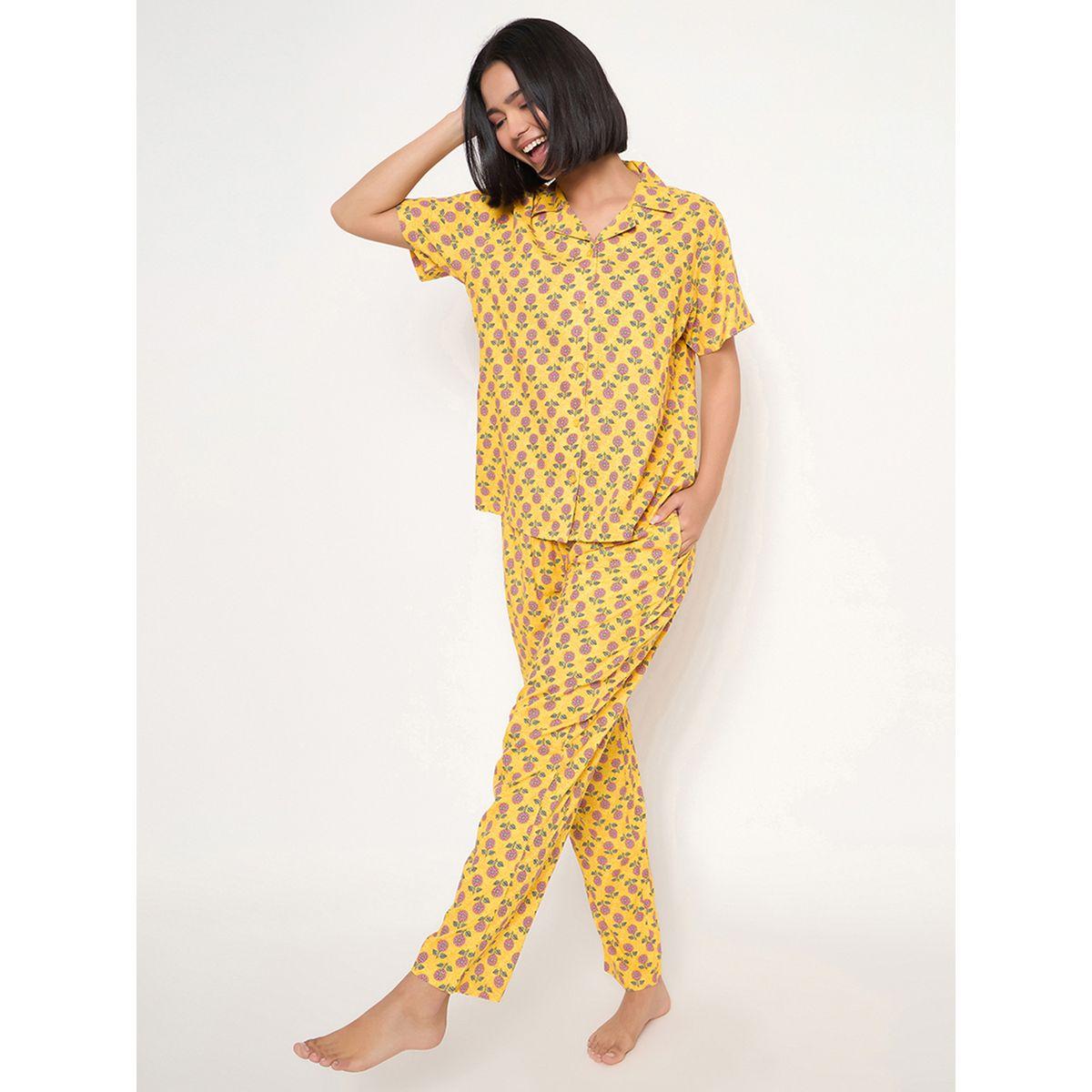 طقم بيجاما من بنطال وبلوزة بأكمام قصيرة-women-clothing-nightwear-pyjamas-longsets-image-3
