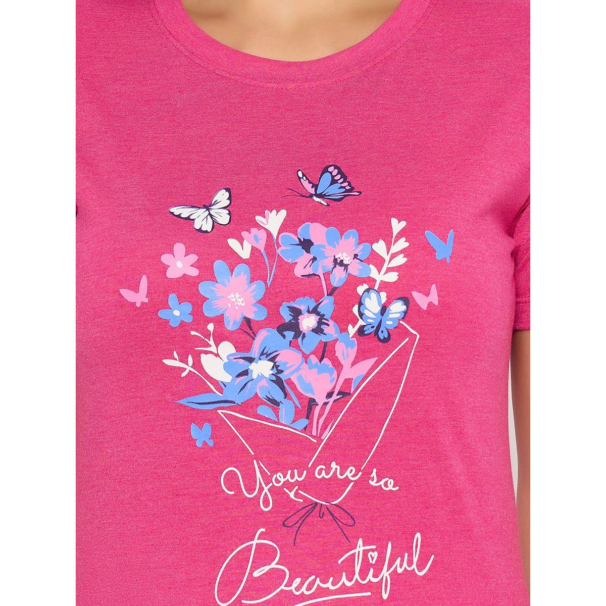 Clovia Floral Print Short Sleeve T-Shirt and Shorts Set-women-clothing-nightwear-pyjamas-shortsets-image-6