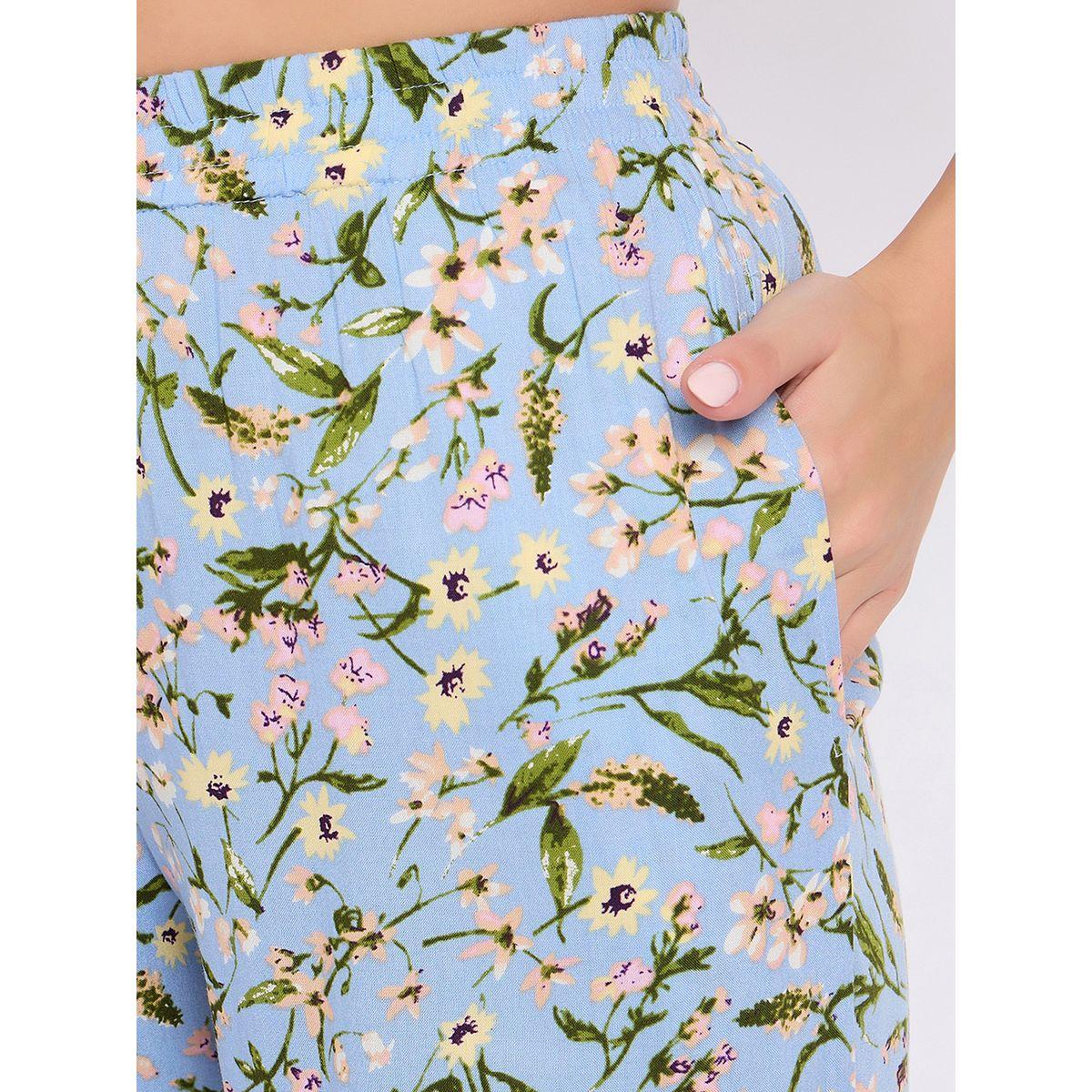 Clovia Floral Print Notch Neck Top and Pyjama Set-women-clothing-nightwear-pyjamas-longsets-image-8