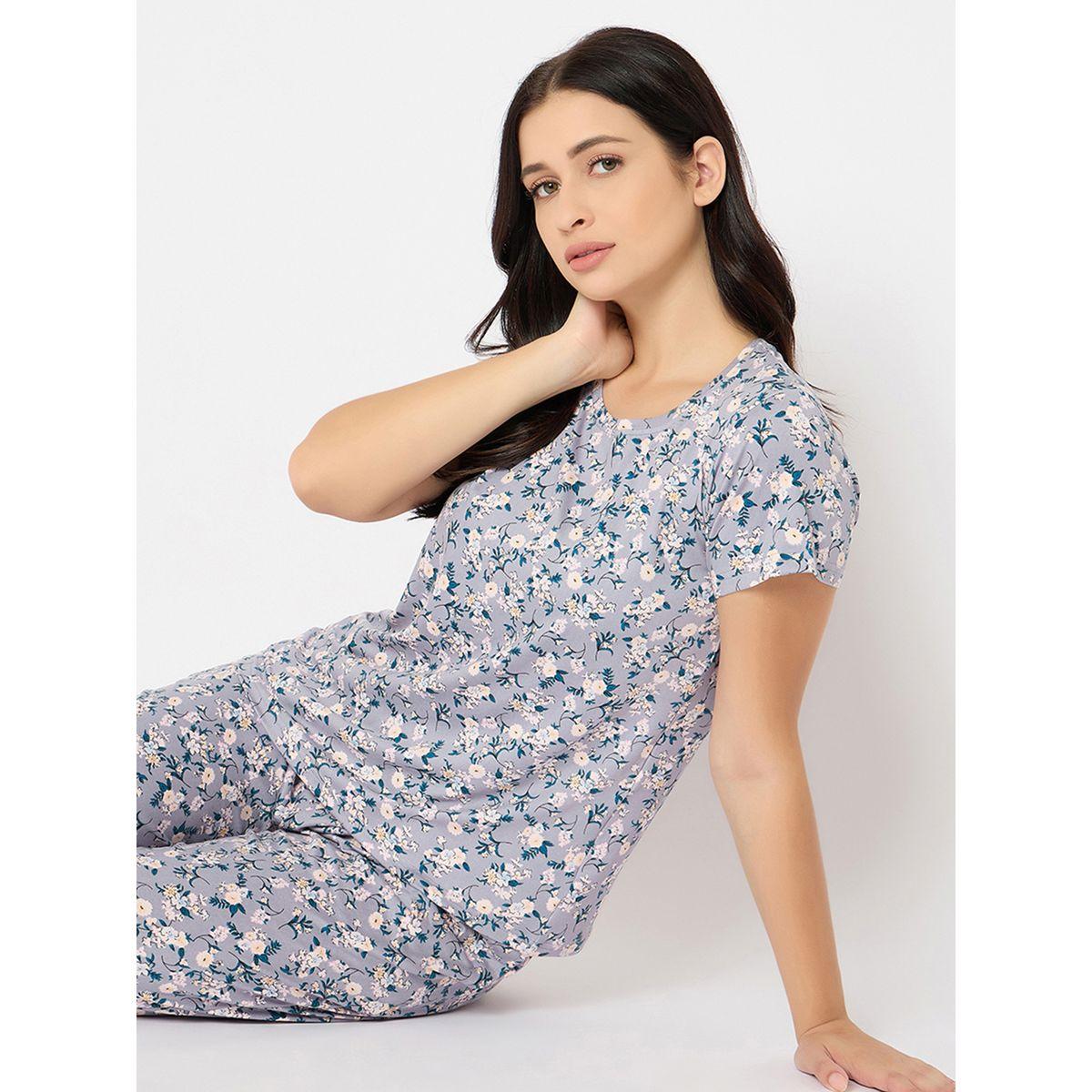 طقم بيجاما من بنطال وبلوزة بأكمام قصيرة-women-clothing-nightwear-pyjamas-longsets-image-1