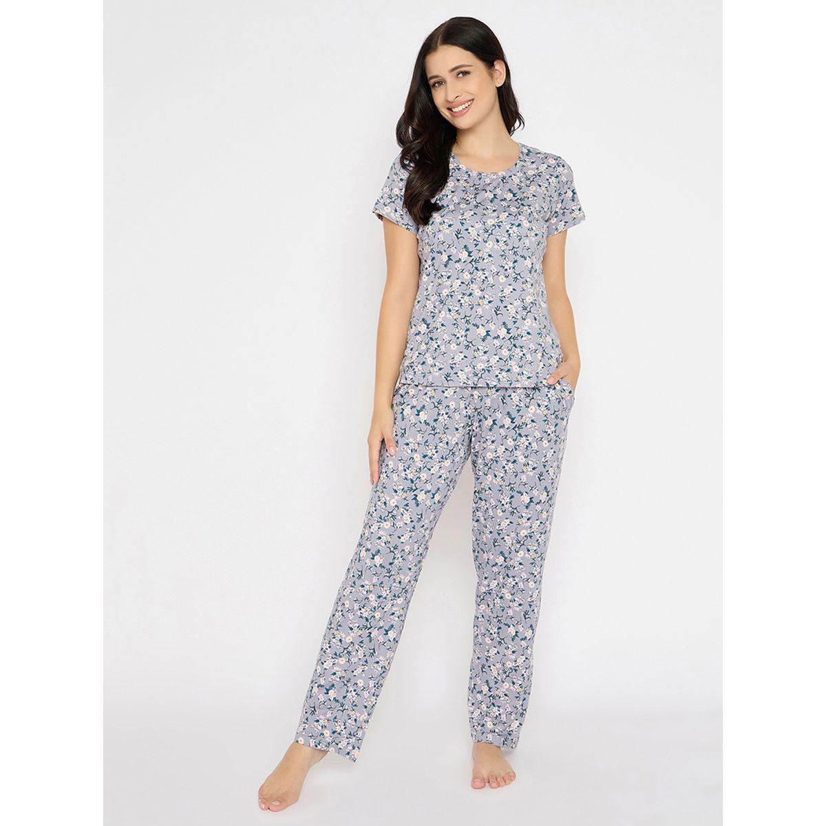 طقم بيجاما من بنطال وبلوزة بأكمام قصيرة-women-clothing-nightwear-pyjamas-longsets-image-2