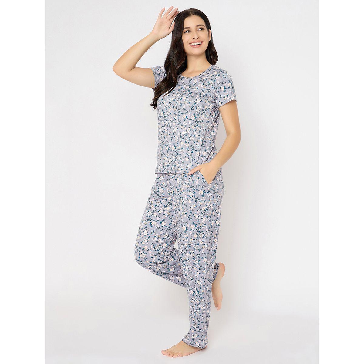 طقم بيجاما من بنطال وبلوزة بأكمام قصيرة-women-clothing-nightwear-pyjamas-longsets-image-3